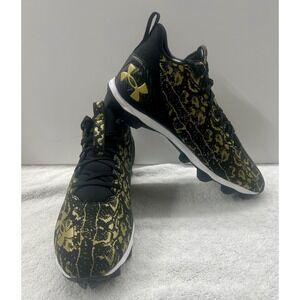 Under Armour Spotlight Lux Suede 2.0 Football Cleats Mens size 11 Black & Gold